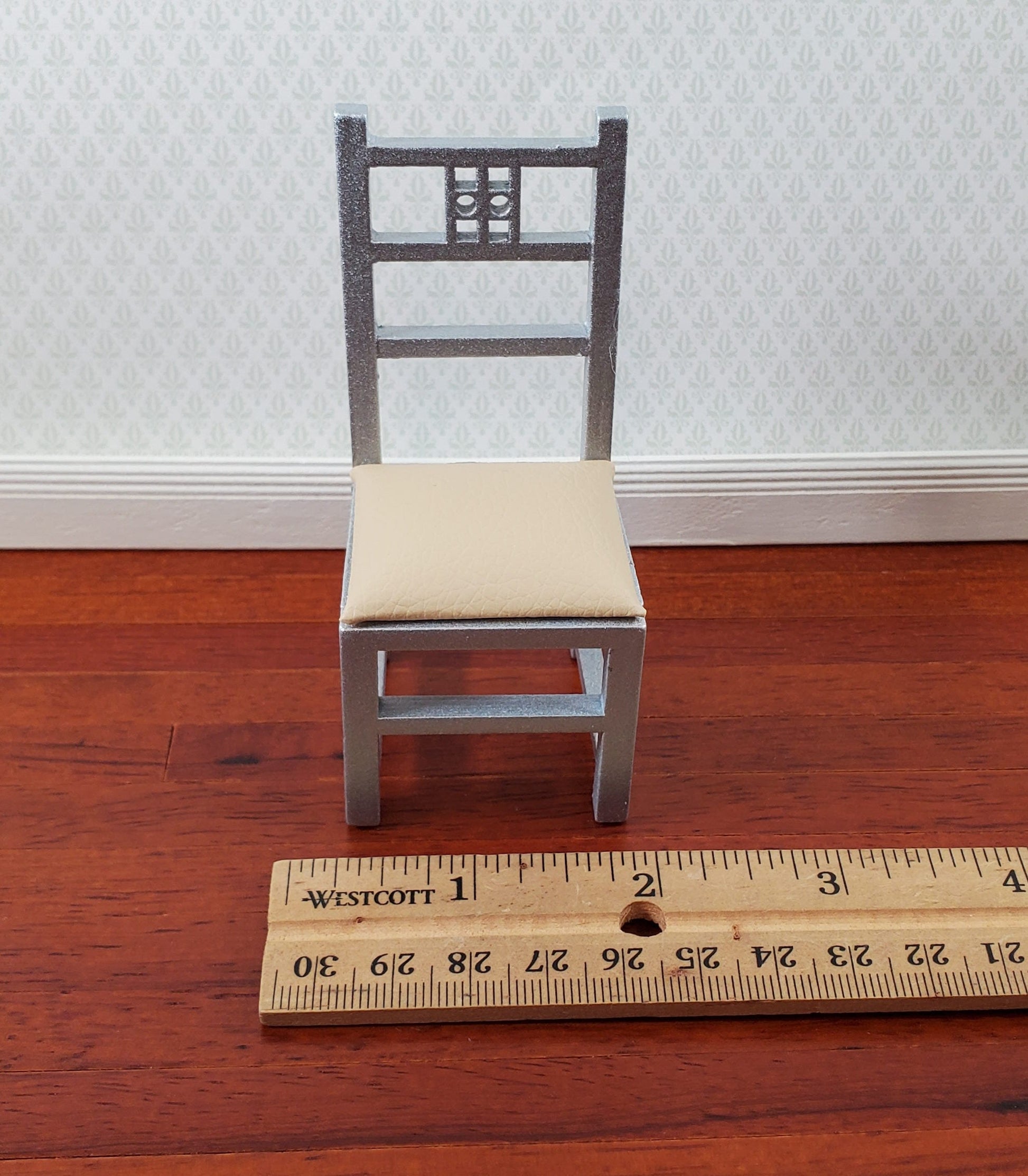 Dollhouse Dining Room Table and 4 Chairs Modern Style 1:12 Scale Miniature Furniture