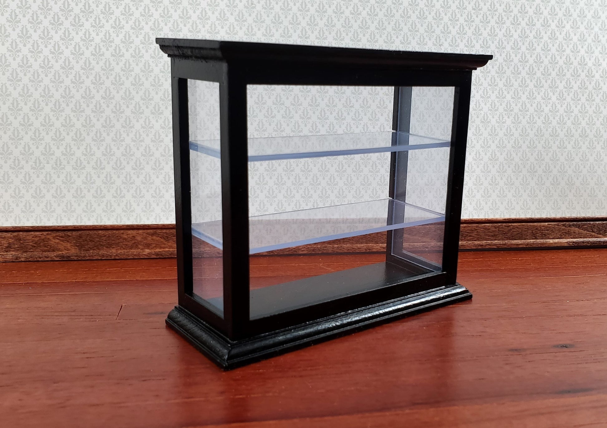 Dollhouse Tall Counter for Store or Shop Black Display Cabinet 1:12 Scale Miniature Furniture