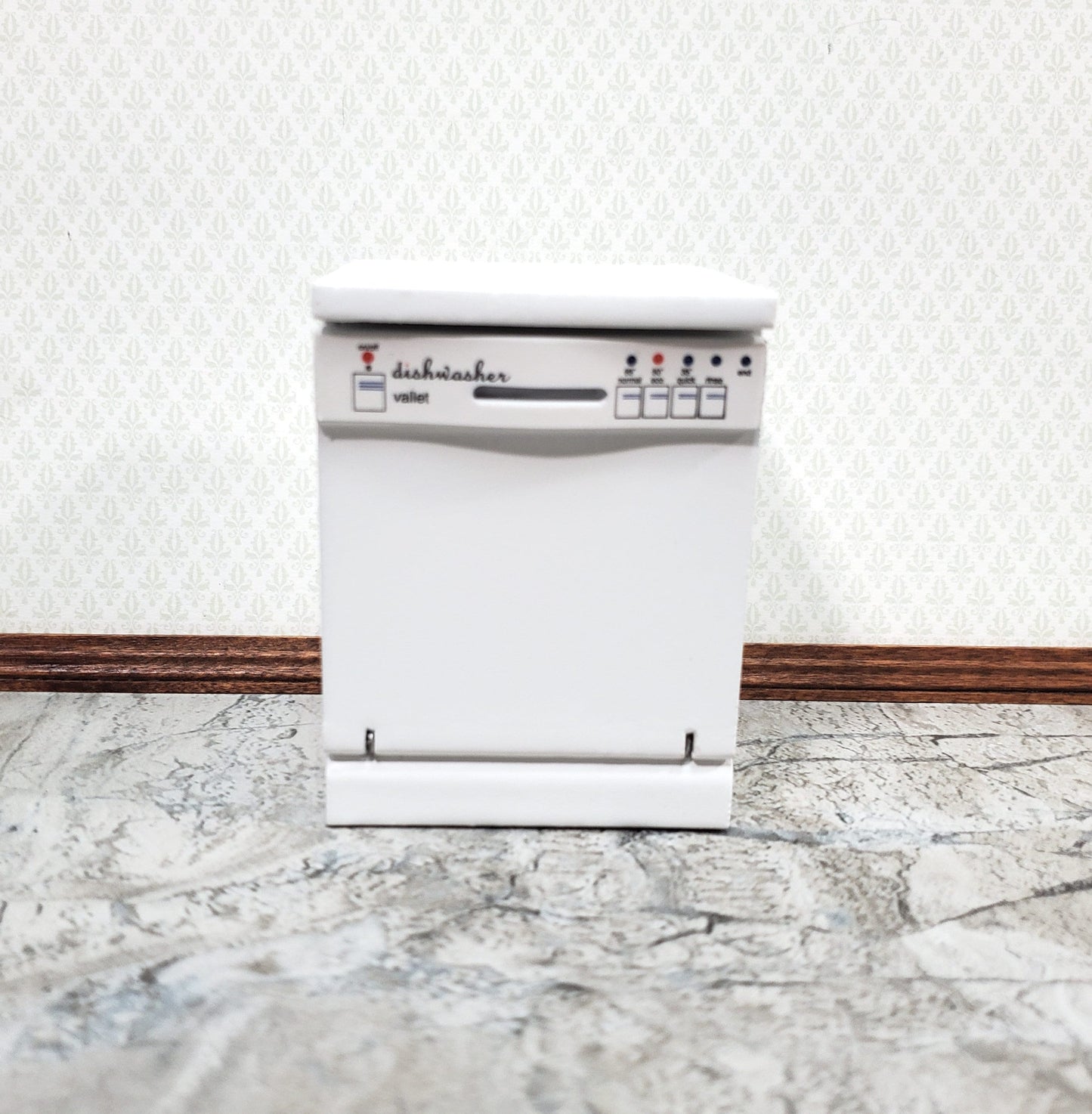 Dollhouse Dishwasher Modern Style Opens White 1:12 Scale Miniature