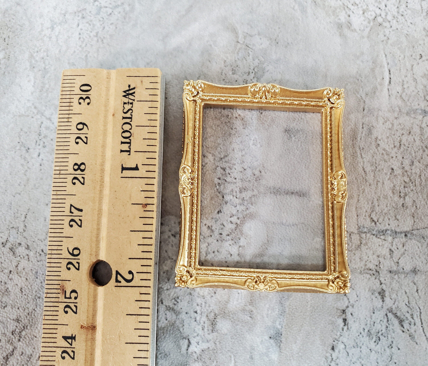 Dollhouse Picture Frame Gold for Paintings Medium Size 1:12 Scale Miniature