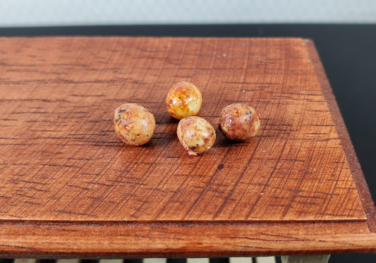 Dollhouse Russet Potatoes 4 Pieces 1:12 Scale Miniature Food Handmade