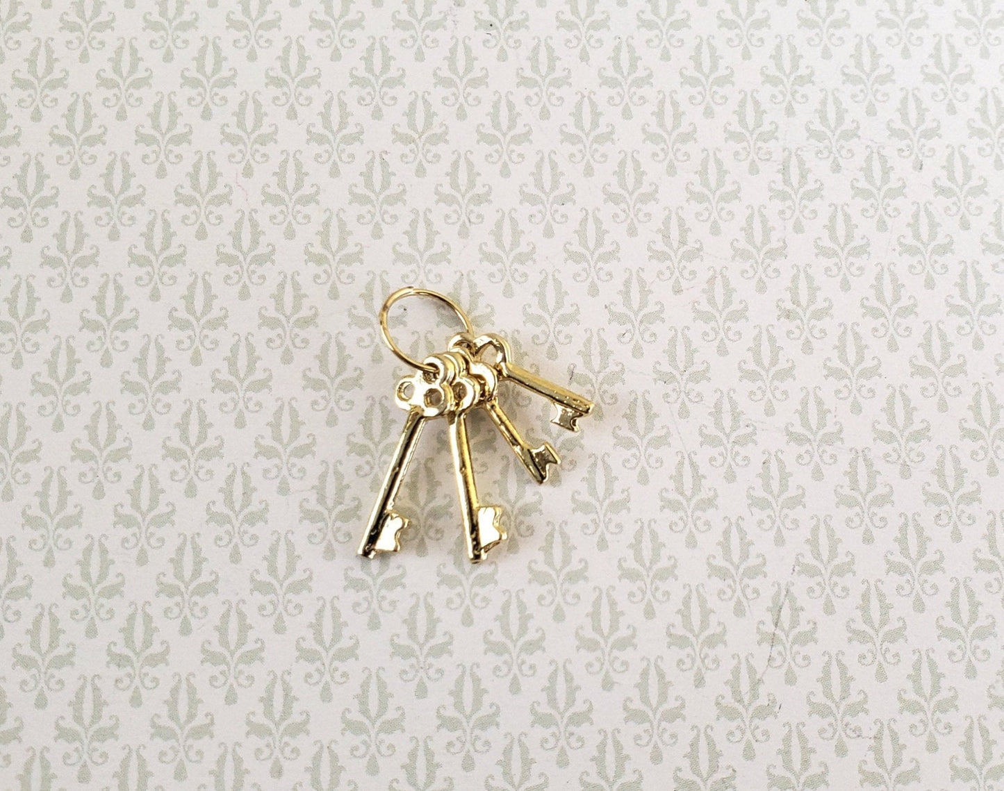Dollhouse 4 Key Ring Set Vintage Style Large will work with 1:12 or 1/6 Miniatures - Miniature Crush