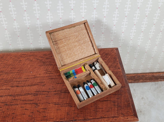 Dollhouse Art Box Paint Set Painting Supplies Artist Box 1:12 Scale Miniature - Miniature Crush