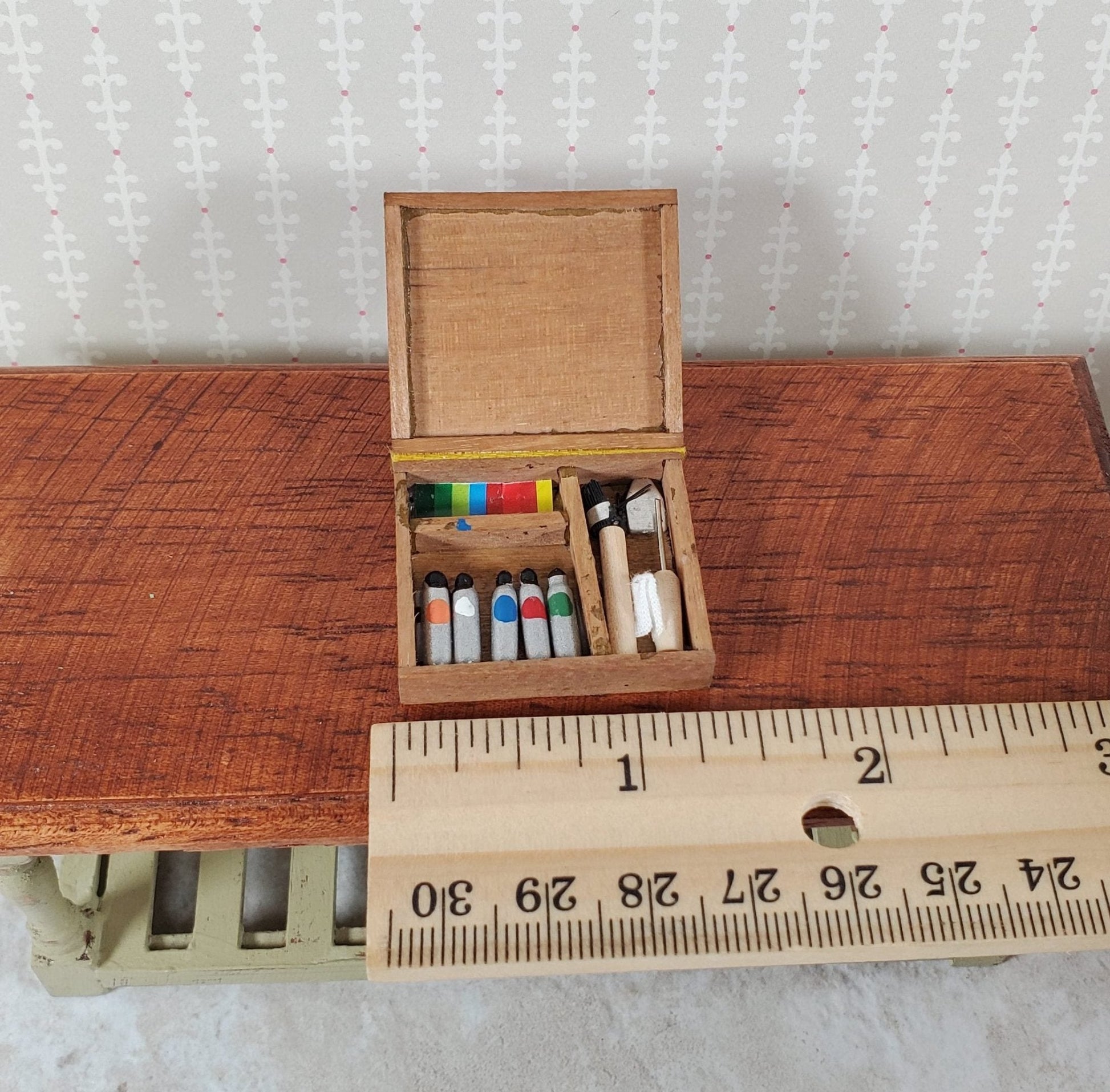 Dollhouse Art Box Paint Set Painting Supplies Artist Box 1:12 Scale Miniature - Miniature Crush