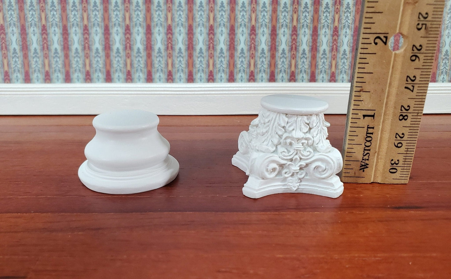 Dollhouse Athens Corinthian Capital & Base for Column or Pillar Large Cast Resin by Falcon A3690 - Miniature Crush
