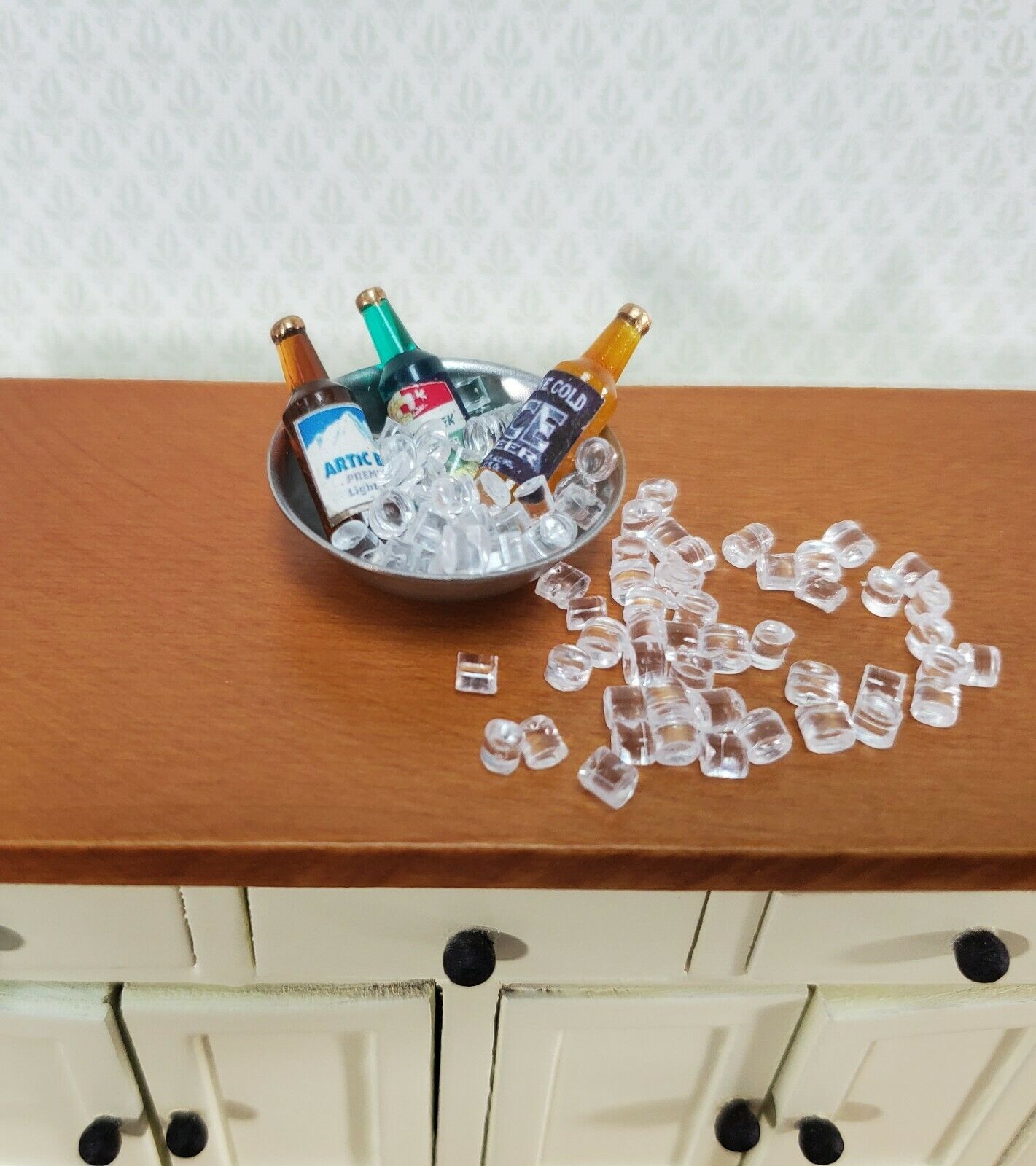 Dollhouse Bag of Ice Cubes Small 1:12 or 1/6 Scale Miniature Kitchen - Miniature Crush