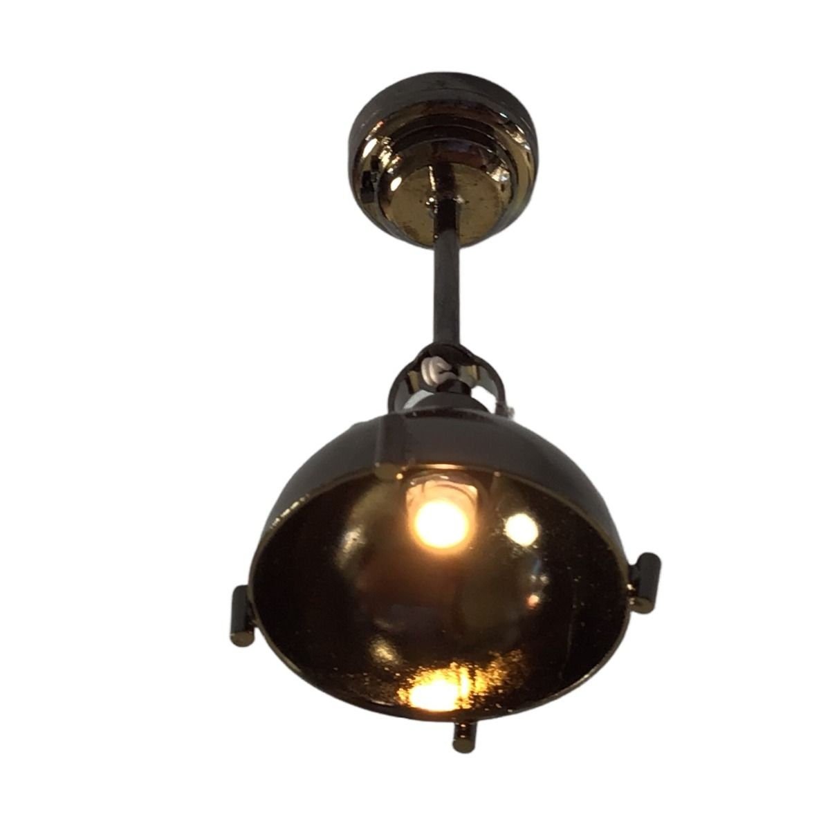 Dollhouse Battery Light Adjustable Industrial Black Chrome Ceiling or Accent 1:12 Scale Miniature - Miniature Crush