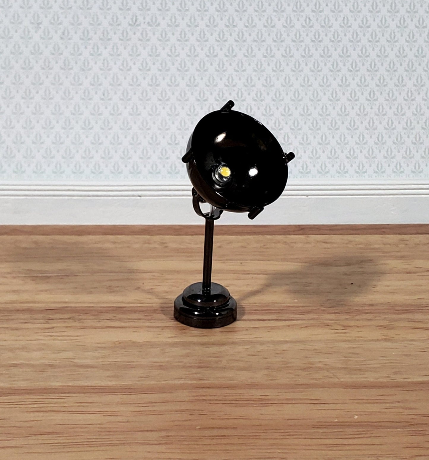 Dollhouse Battery Light Adjustable Industrial Black Chrome Ceiling or Accent 1:12 Scale Miniature - Miniature Crush
