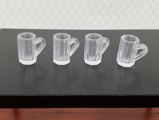 Dollhouse Beer Mugs Set of 4 Large Empty 1:12 Scale Miniature Dishes Glasses Cups - Miniature Crush