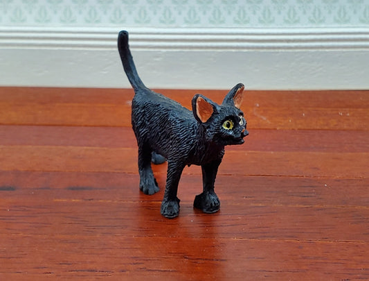 Dollhouse Black Kitty Cat Walking 1:12 Scale Miniature Pet - Miniature Crush