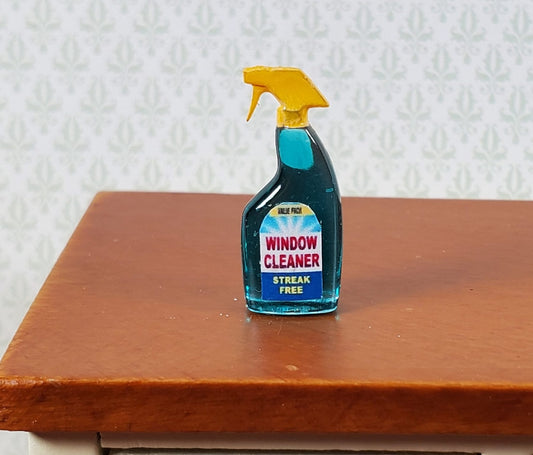 Dollhouse Blue Glass Window Cleaner Spray Bottle 1:12 Scale Miniature Handmade - Miniature Crush