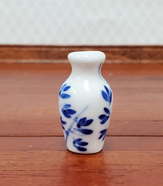 Dollhouse Blue & White Decorative Vase for Flowers Tall 1:12 Scale Miniature - Miniature Crush