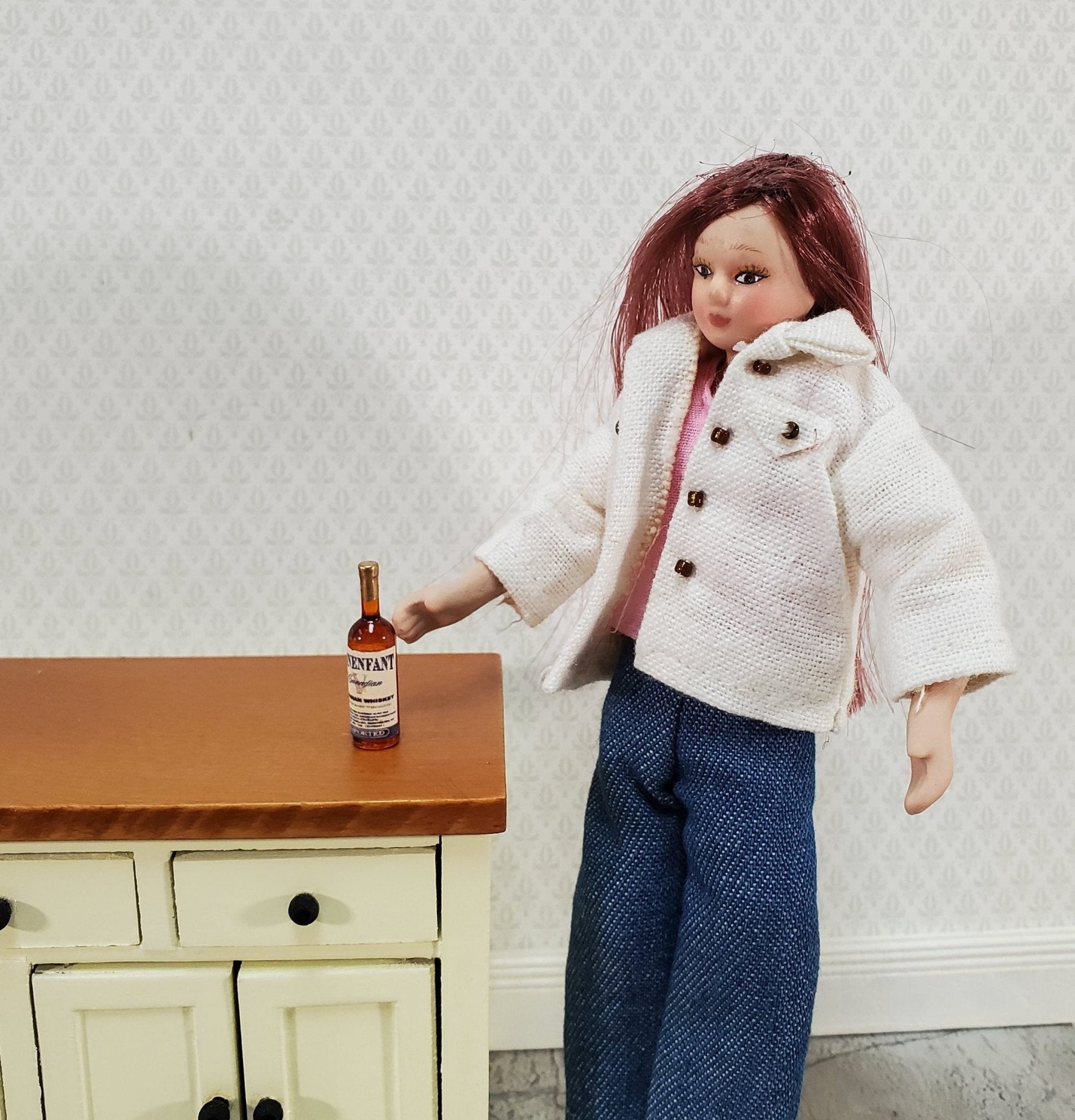 Dollhouse Bottle of Canadian Whiskey 1:12 Scale Miniature 1" Tall Booze Drinks - Miniature Crush