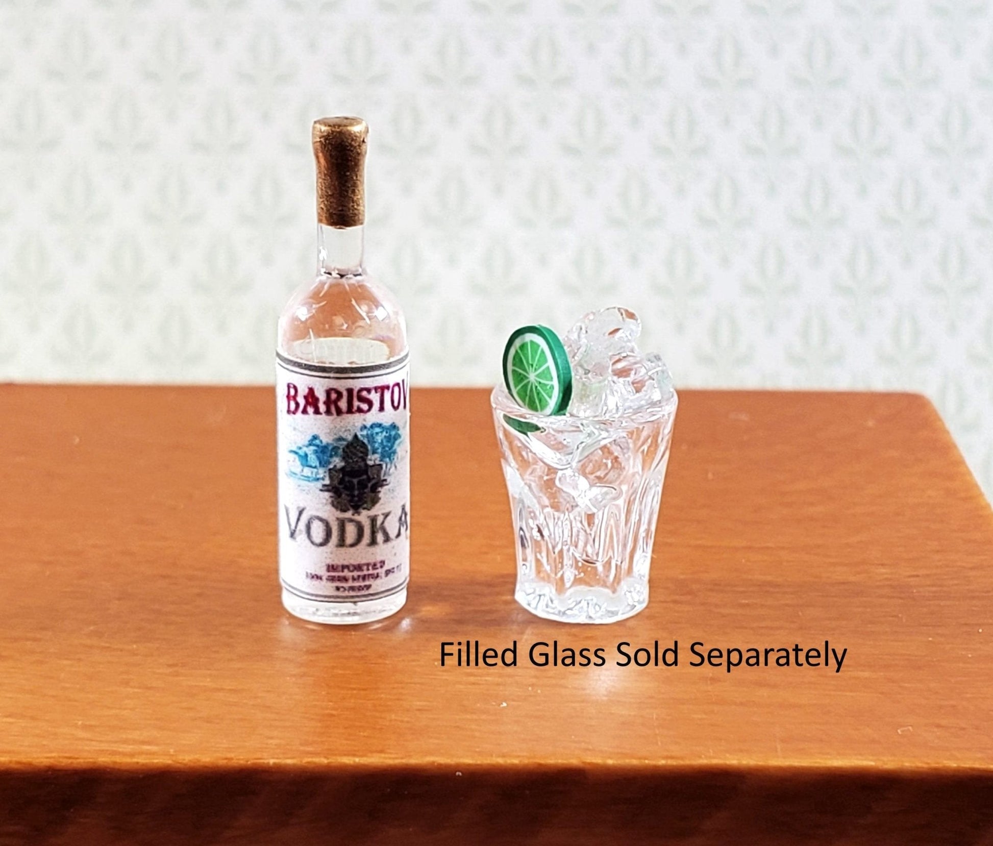 Dollhouse Bottle of Vodka "Baristov" 1:12 Scale Miniature Drinks Handmade - Miniature Crush