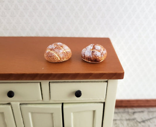 Dollhouse Bread x2 Round Loaves 1:12 Scale Food Kitchen Bakery - Miniature Crush