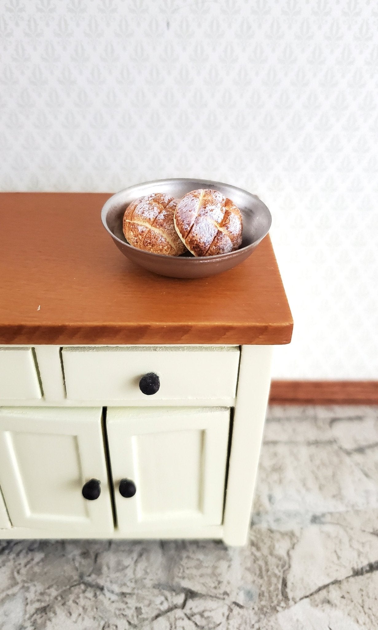 Dollhouse Bread x2 Round Loaves 1:12 Scale Food Kitchen Bakery - Miniature Crush