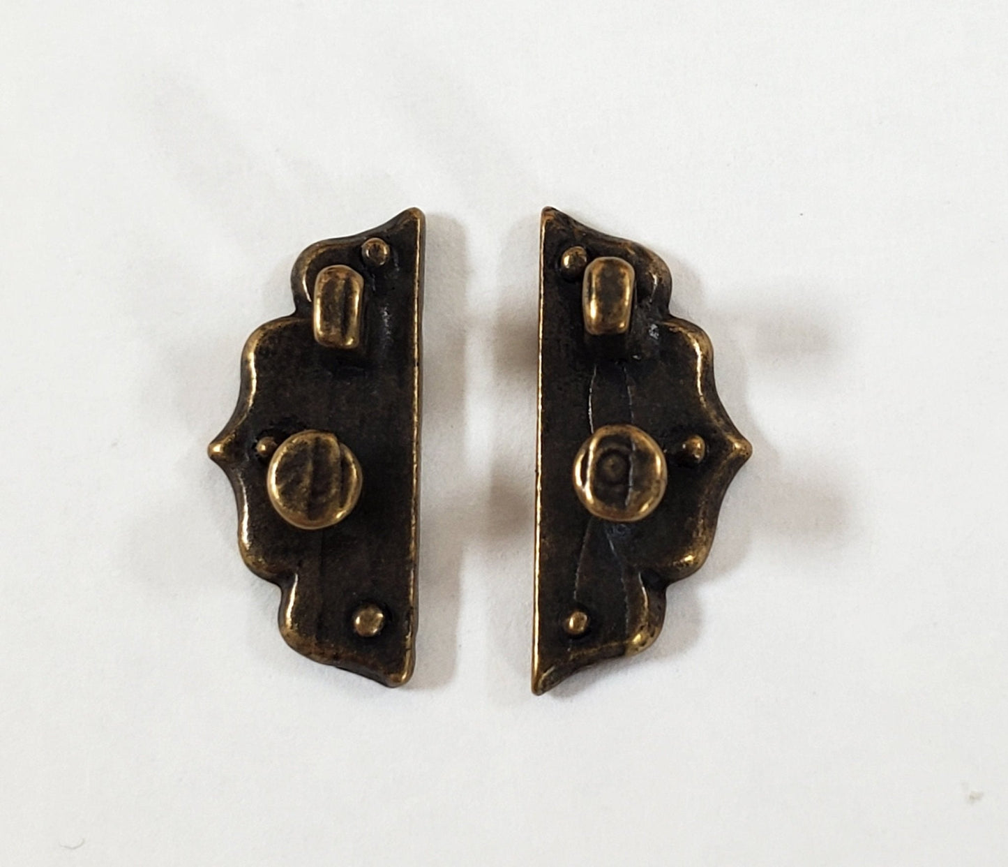Dollhouse Cabinet Handles Pulls Decorative Bronze x2 1:12 Scale Miniatures - Miniature Crush
