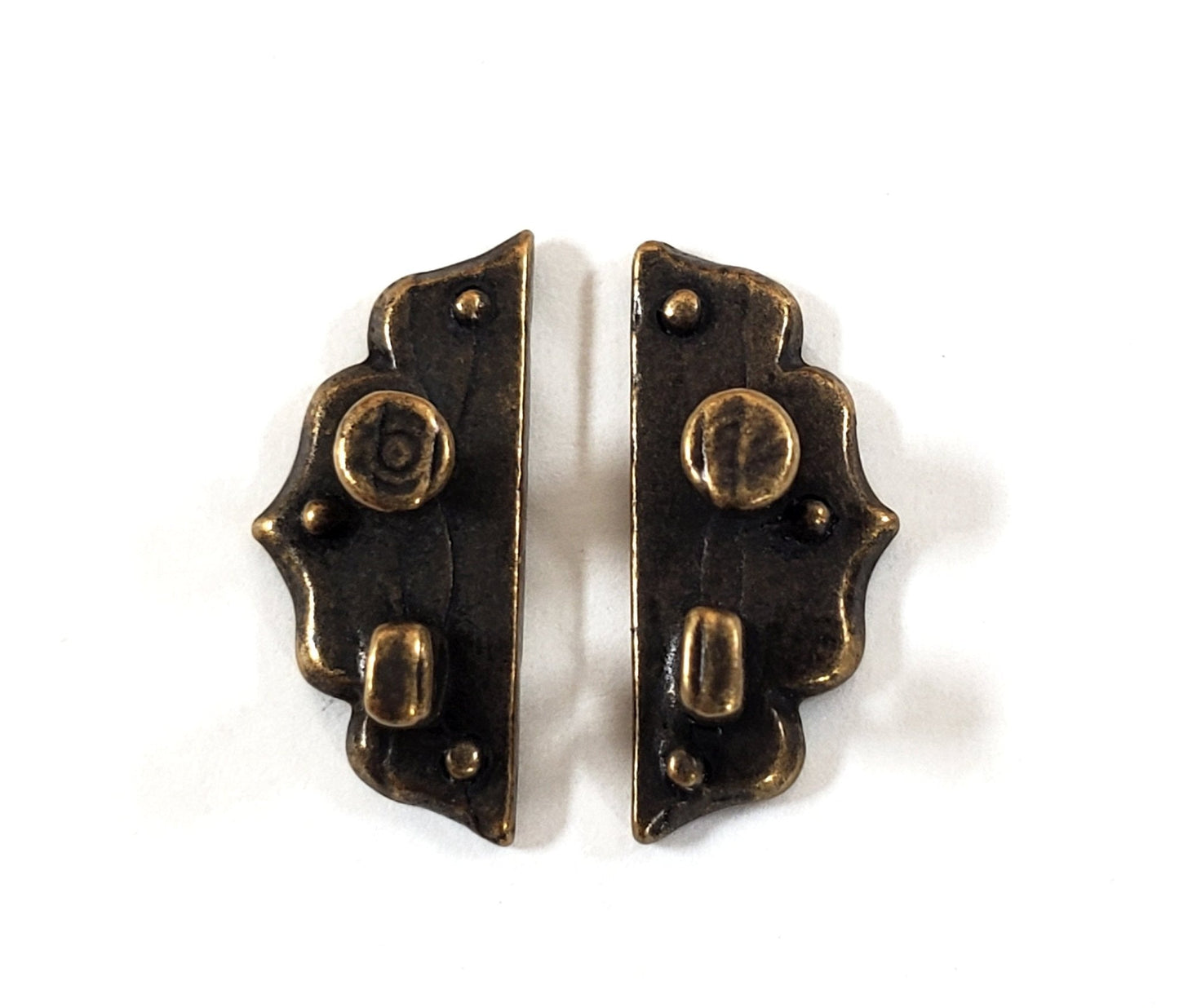 Dollhouse Cabinet Handles Pulls Decorative Bronze x2 1:12 Scale Miniatures - Miniature Crush