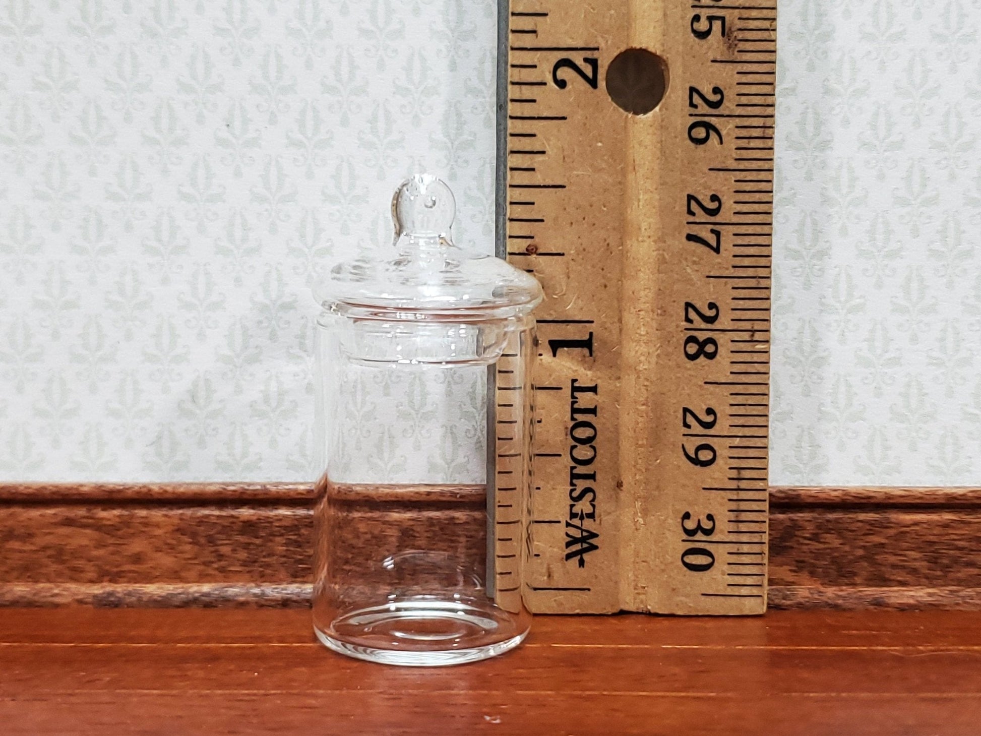 Dollhouse Candy Jar Empty Glass with Lid Tall Wide 1:6 Scale for Miniature Kitchen or Shop - Miniature Crush
