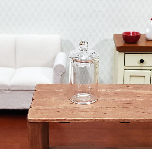 Dollhouse Candy Jar Empty Glass with Lid Tall Wide 1:6 Scale for Miniature Kitchen or Shop - Miniature Crush