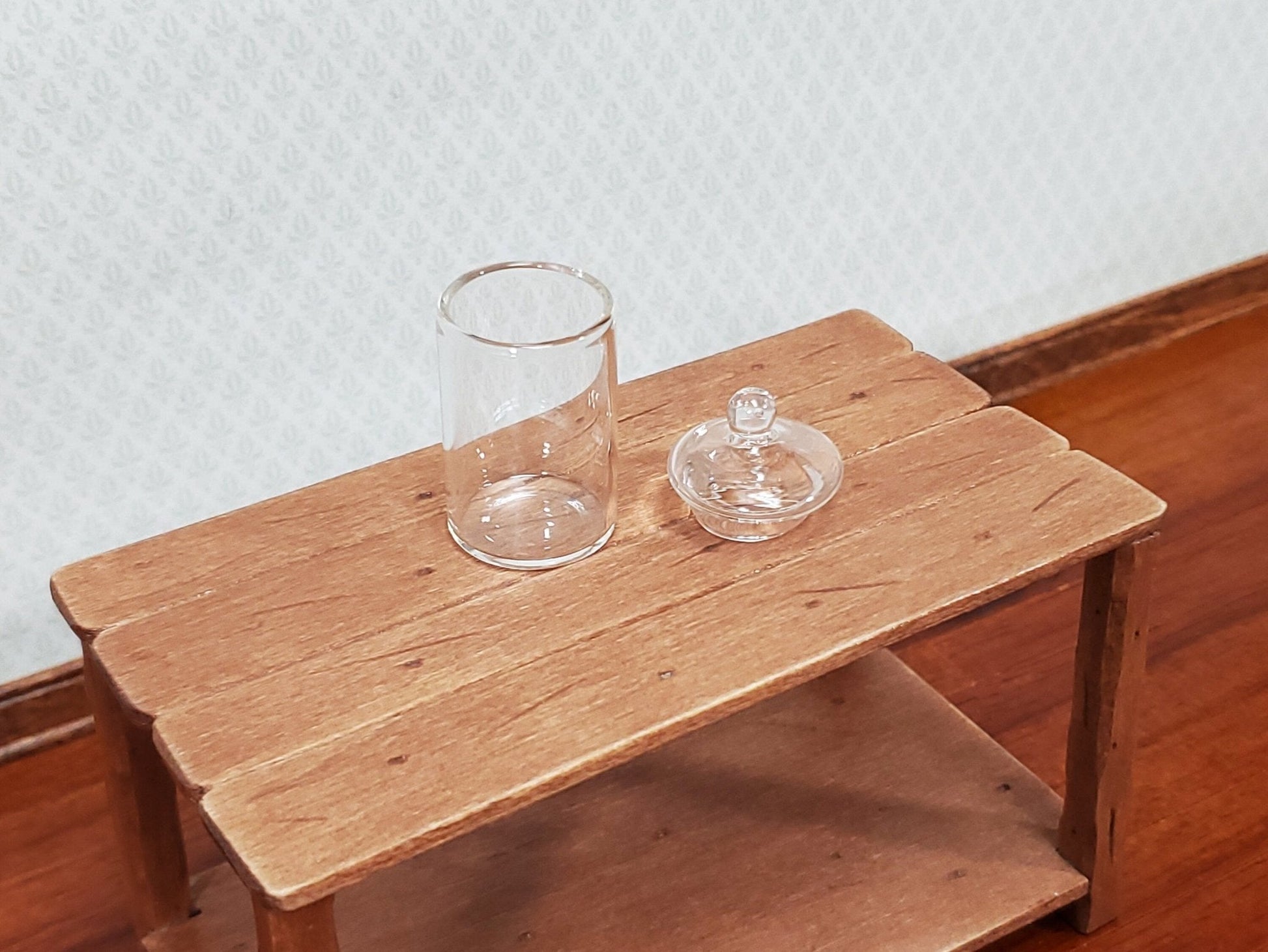 Dollhouse Candy Jar Empty Glass with Lid Tall Wide 1:6 Scale for Miniature Kitchen or Shop - Miniature Crush