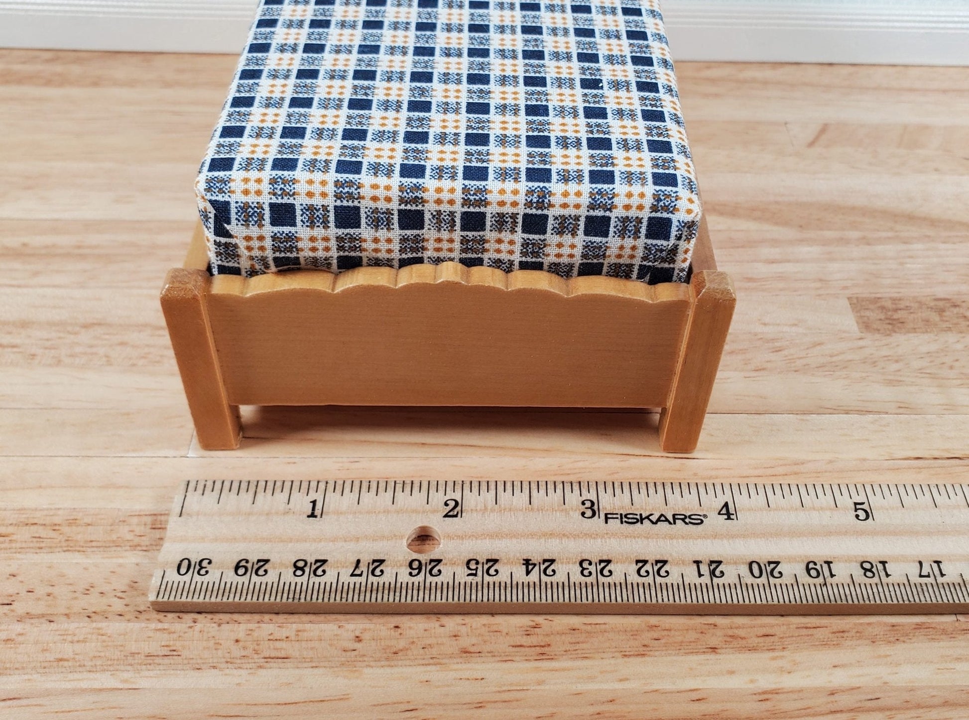 Dollhouse Captains Bed with Ships Wheel Headboard 1:12 Scale Bedroom Furniture - Miniature Crush