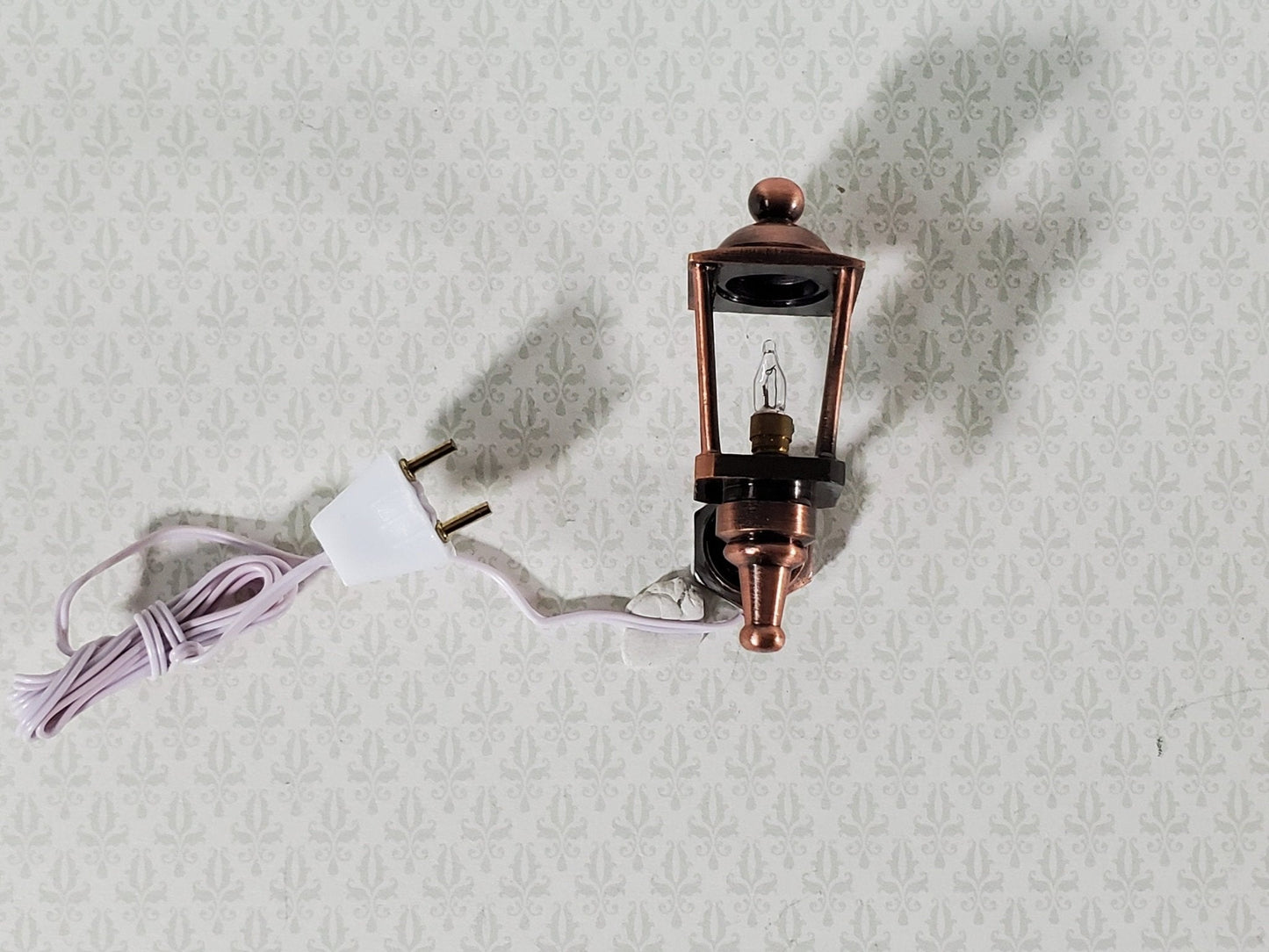 Dollhouse Carriage Coach Lamp Bronze 1:12 Scale Miniature 12 Volt with Plug Porch Light - Miniature Crush