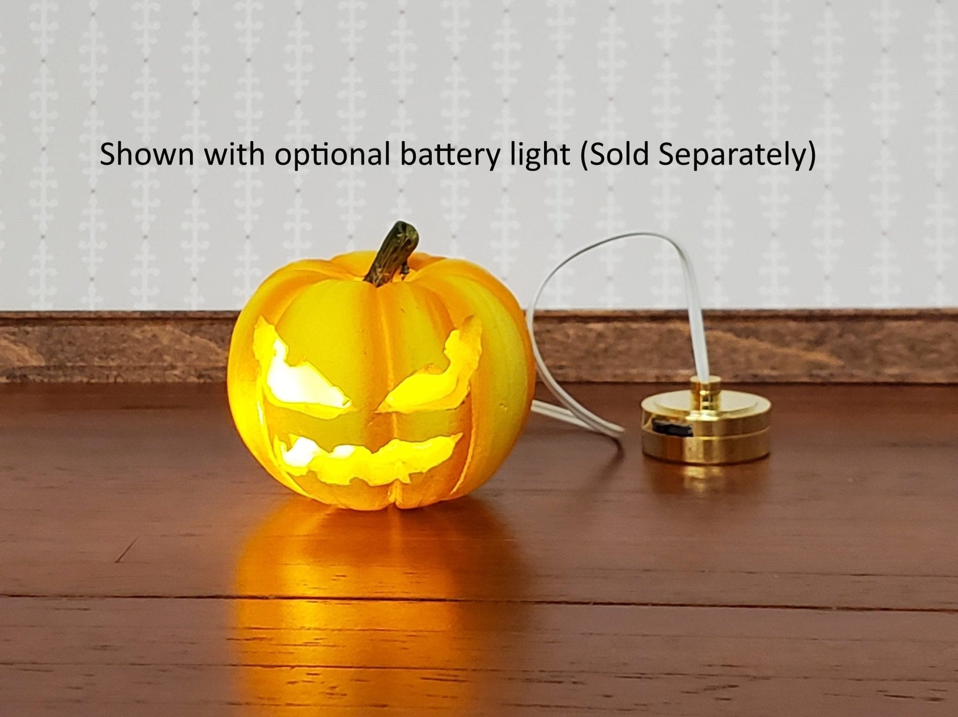 Dollhouse Carved Pumpkin for Halloween Decor 1:12 Scale Miniature Hole for Light - Miniature Crush