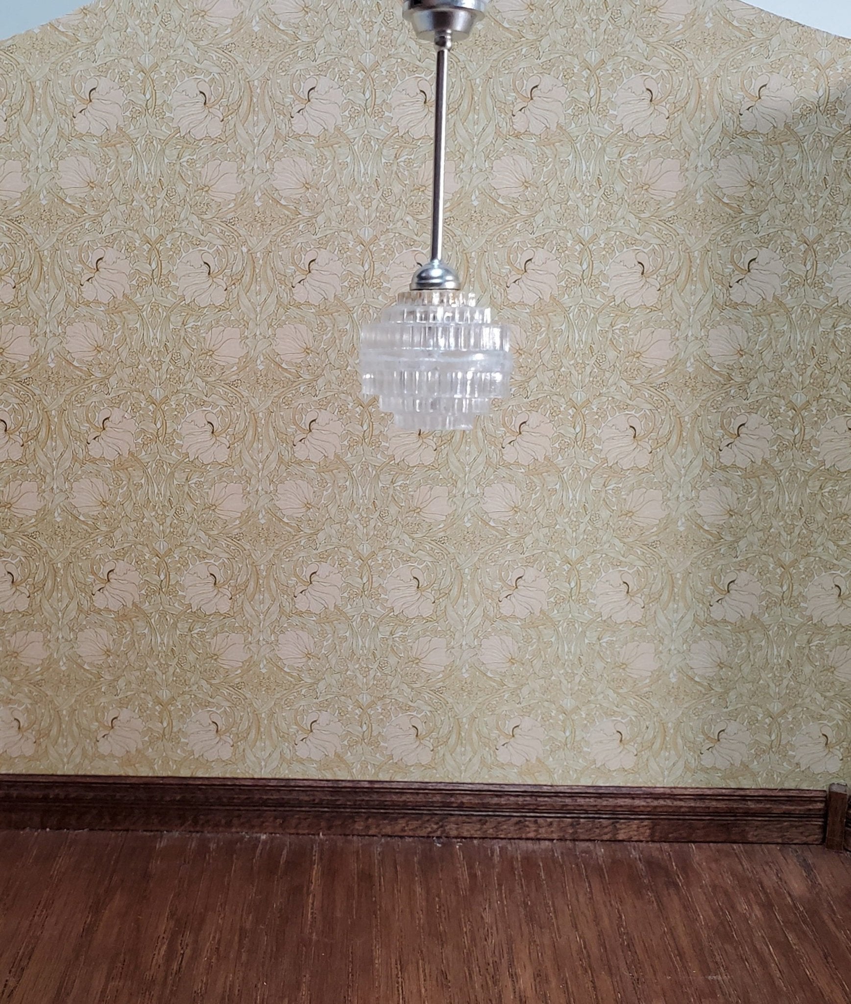 Dollhouse Ceiling Light Art Deco Hanging Electric Plug-in 12 Volt 1:12 Scale Miniature - Miniature Crush