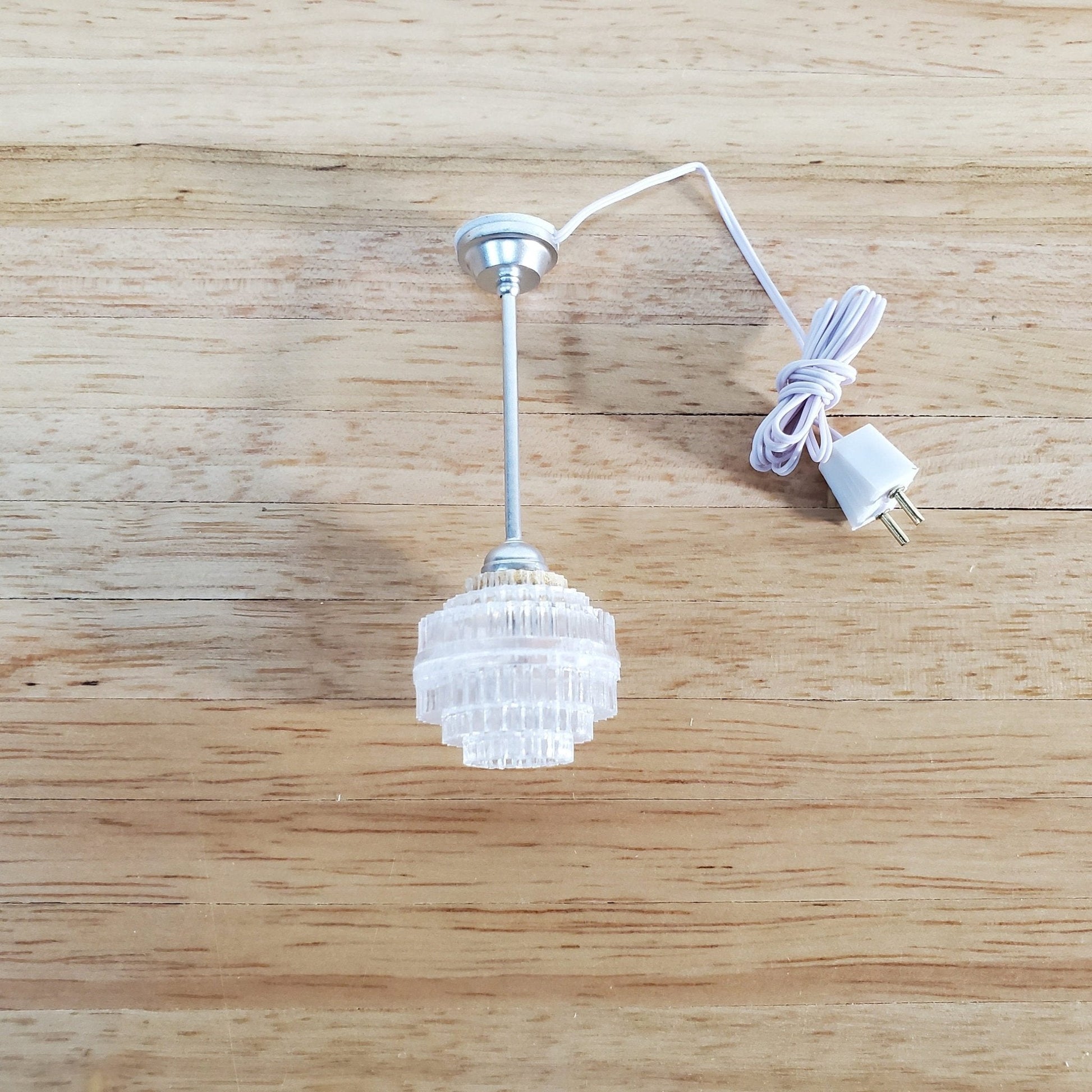 Dollhouse Ceiling Light Art Deco Hanging Electric Plug-in 12 Volt 1:12 Scale Miniature - Miniature Crush
