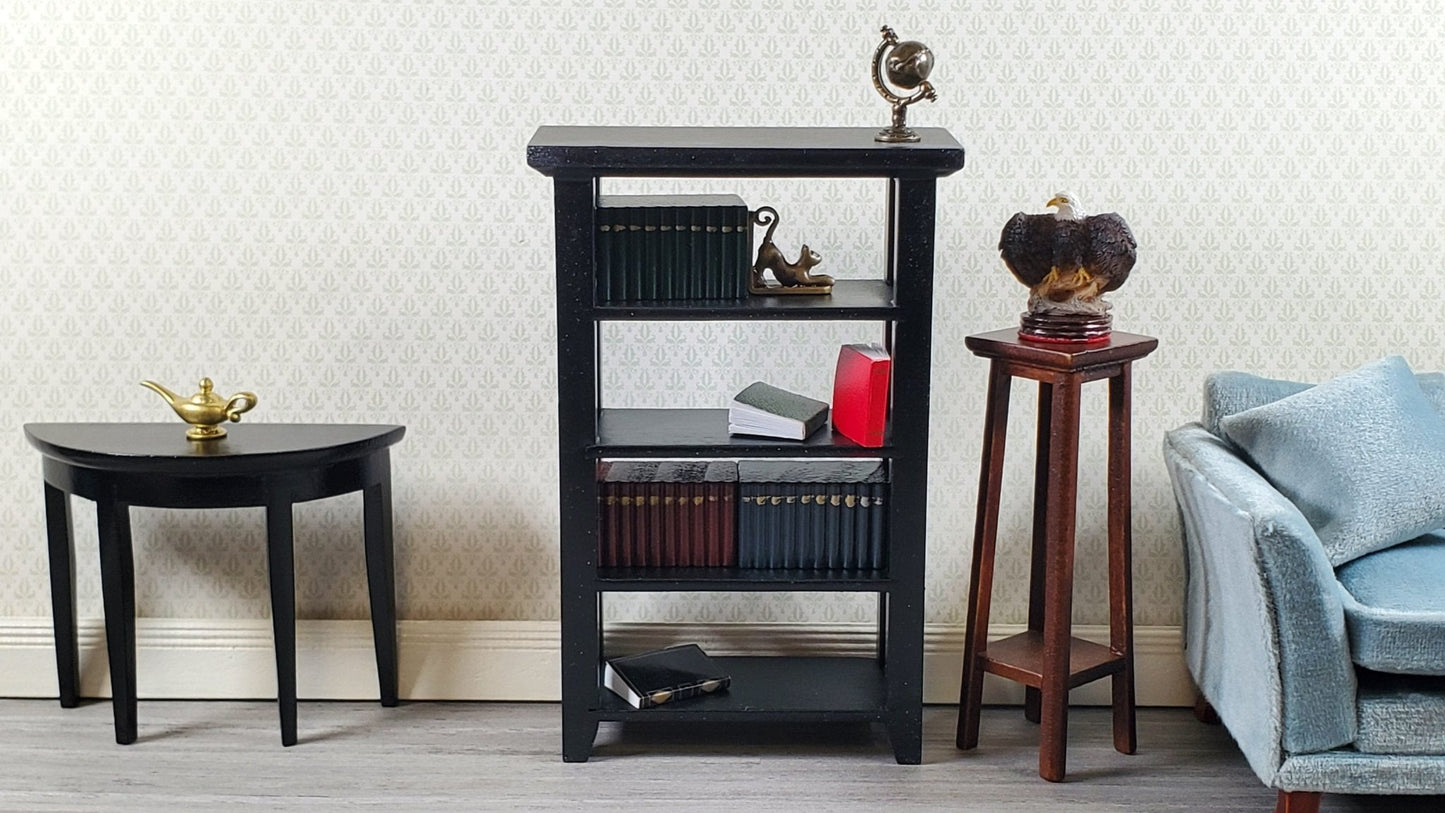 Dollhouse Cellar Rack Pantry Shelves Black 1:12 Scale Miniature Wood Furniture - Miniature Crush