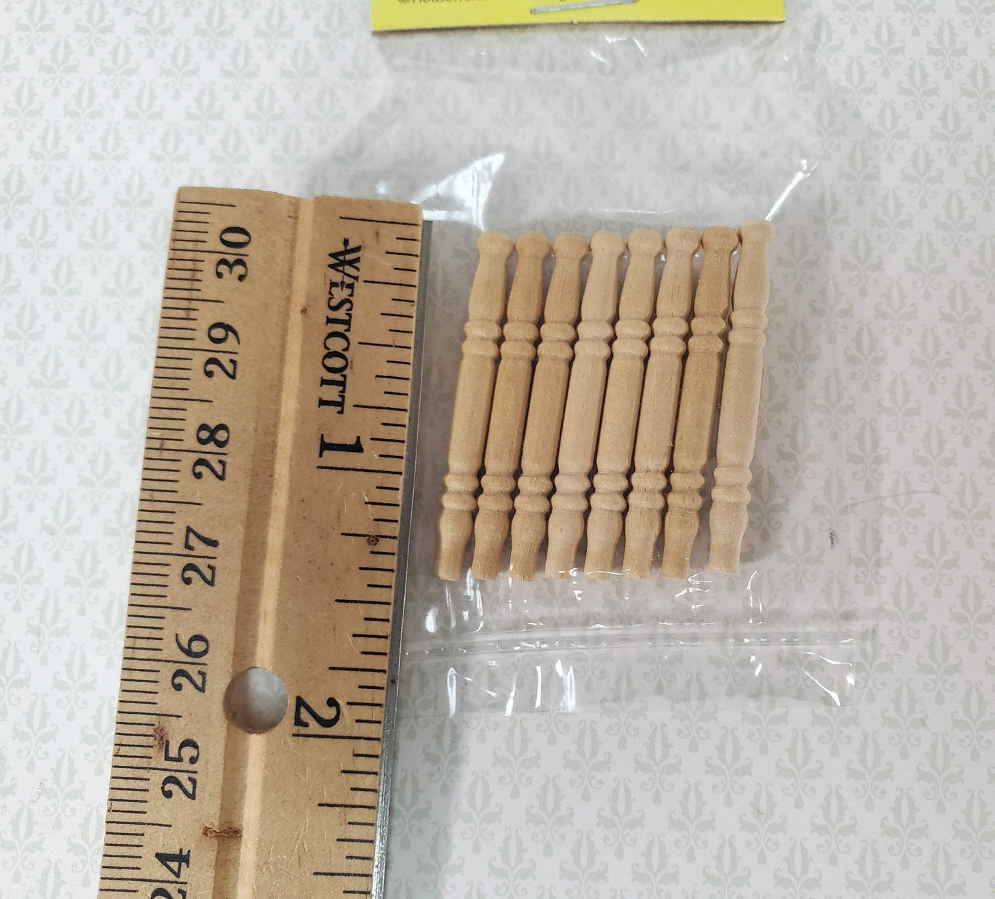 Dollhouse Chair Legs Spindles Small Wood for Building x8 1:12 Scale 1 3/8" Long HW12017 - Miniature Crush
