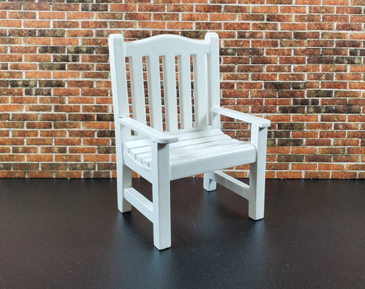 Dollhouse Chair Outdoor Garden Porch Patio White 1:12 Scale Miniature Furniture - Miniature Crush