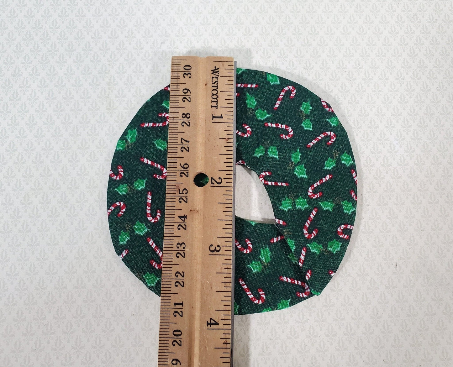 Dollhouse Christmas Tree Skirt Handmade Holiday Decorating 1:12 Scale Fabric - Miniature Crush