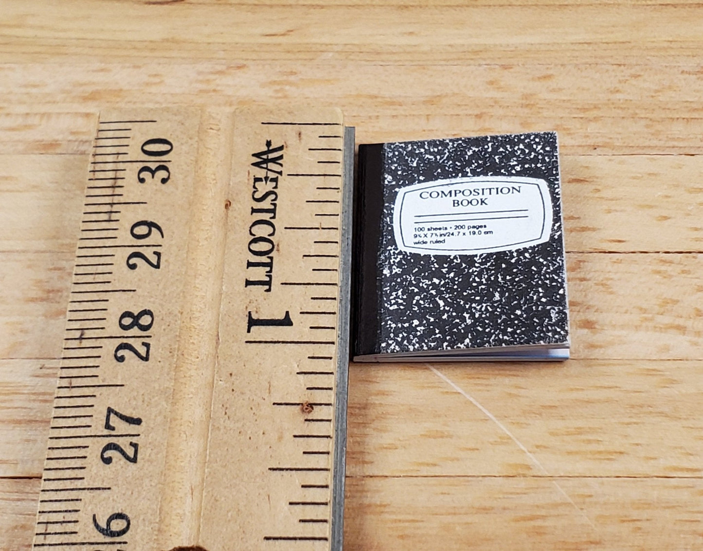 Dollhouse Composition Notebook Lined Pages 1:12 Scale Miniatures Handmade - Miniature Crush