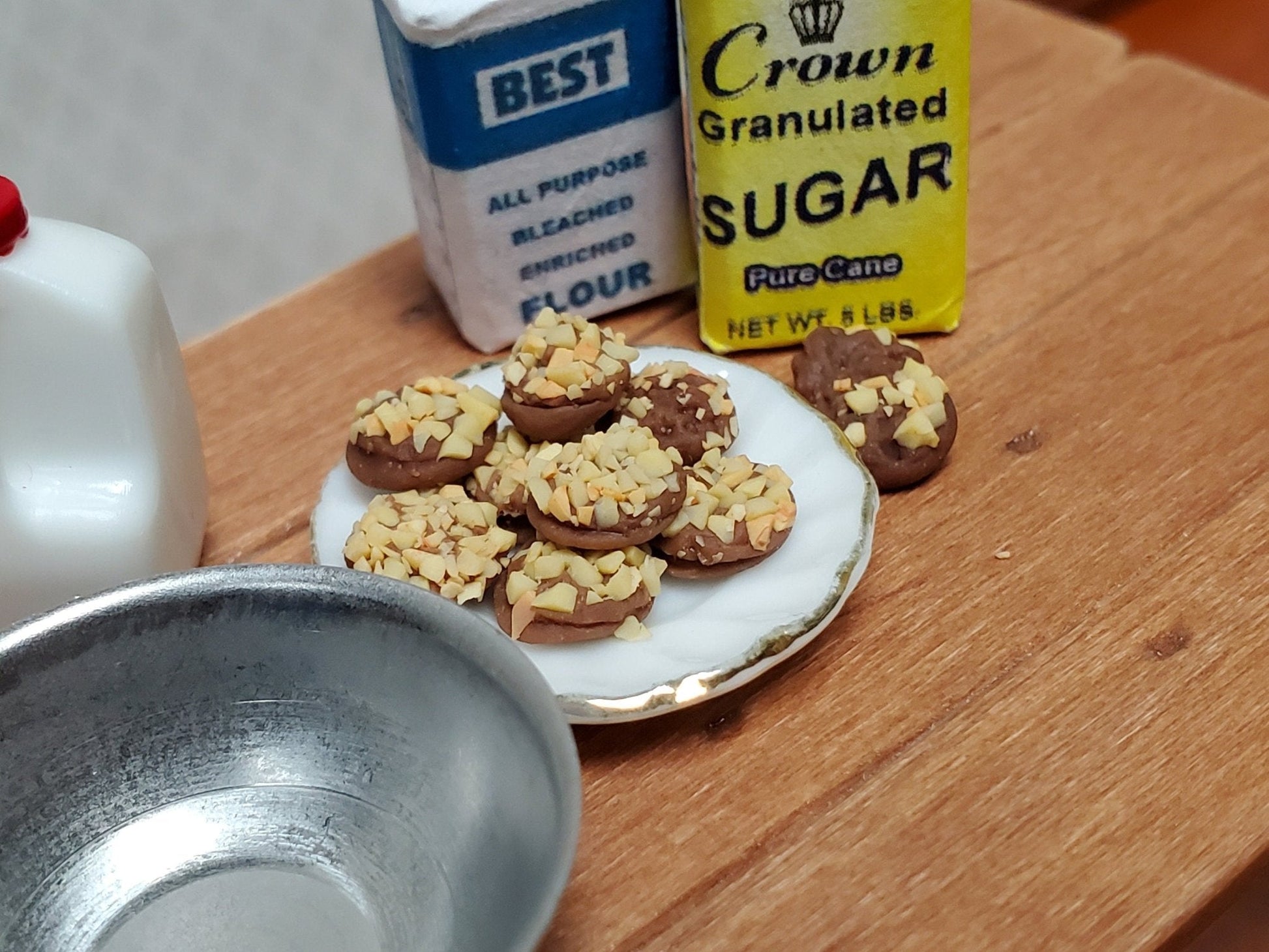 Dollhouse Cookies Set of 10 Chocolate with Nuts 1:12 Scale Miniatures Food Groceries - Miniature Crush