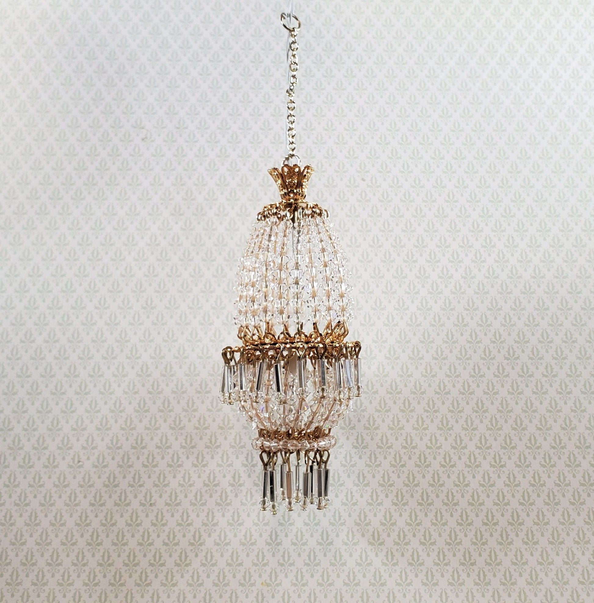 Dollhouse Crystal Chandelier "Daphne" Real Glass 12 Volt 1:12 Scale Miniature - Miniature Crush