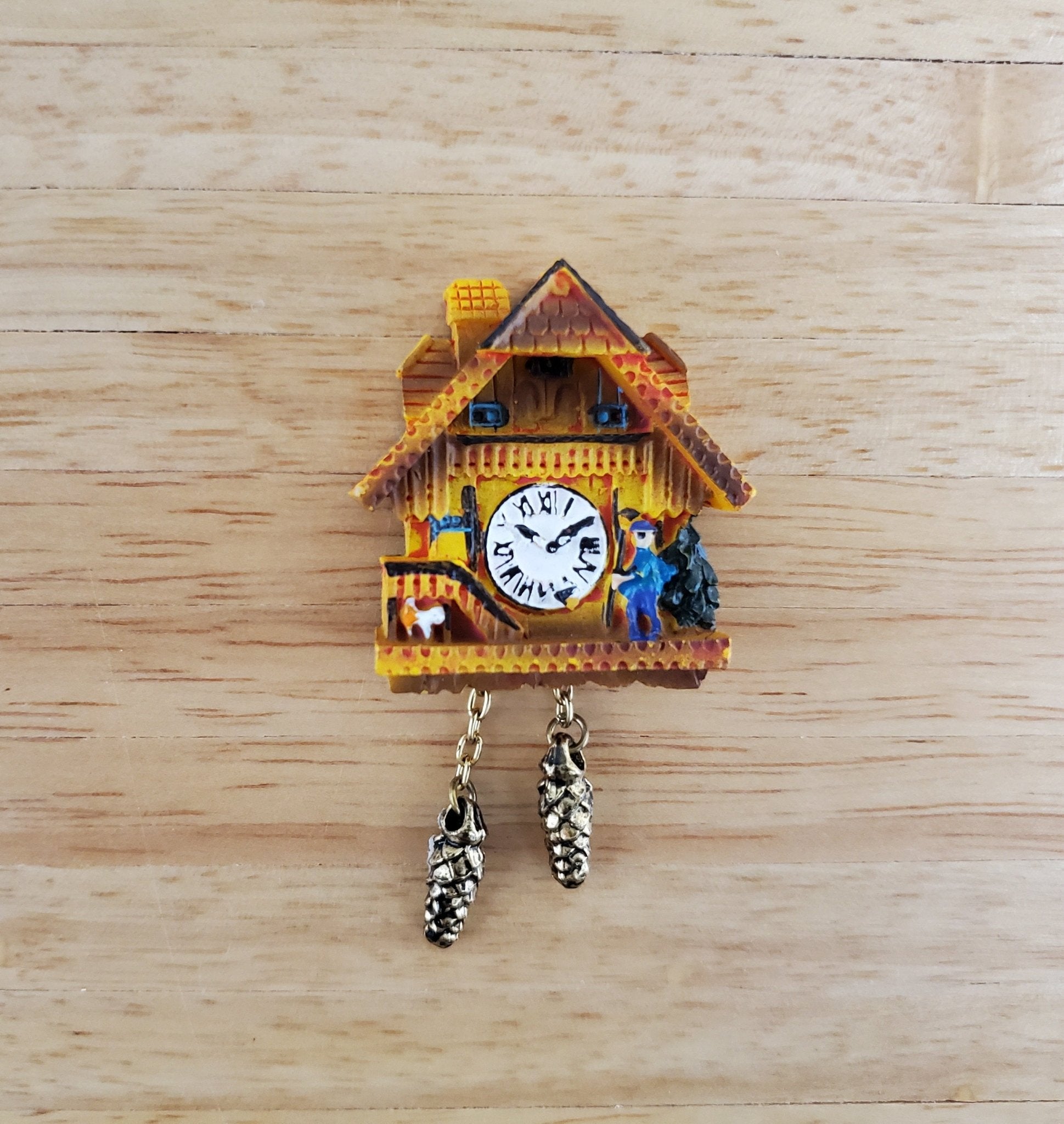 Dollhouse Cuckoo Clock Resin Honey Color by Reutter 1:12 Miniature Scale German Style - Miniature Crush