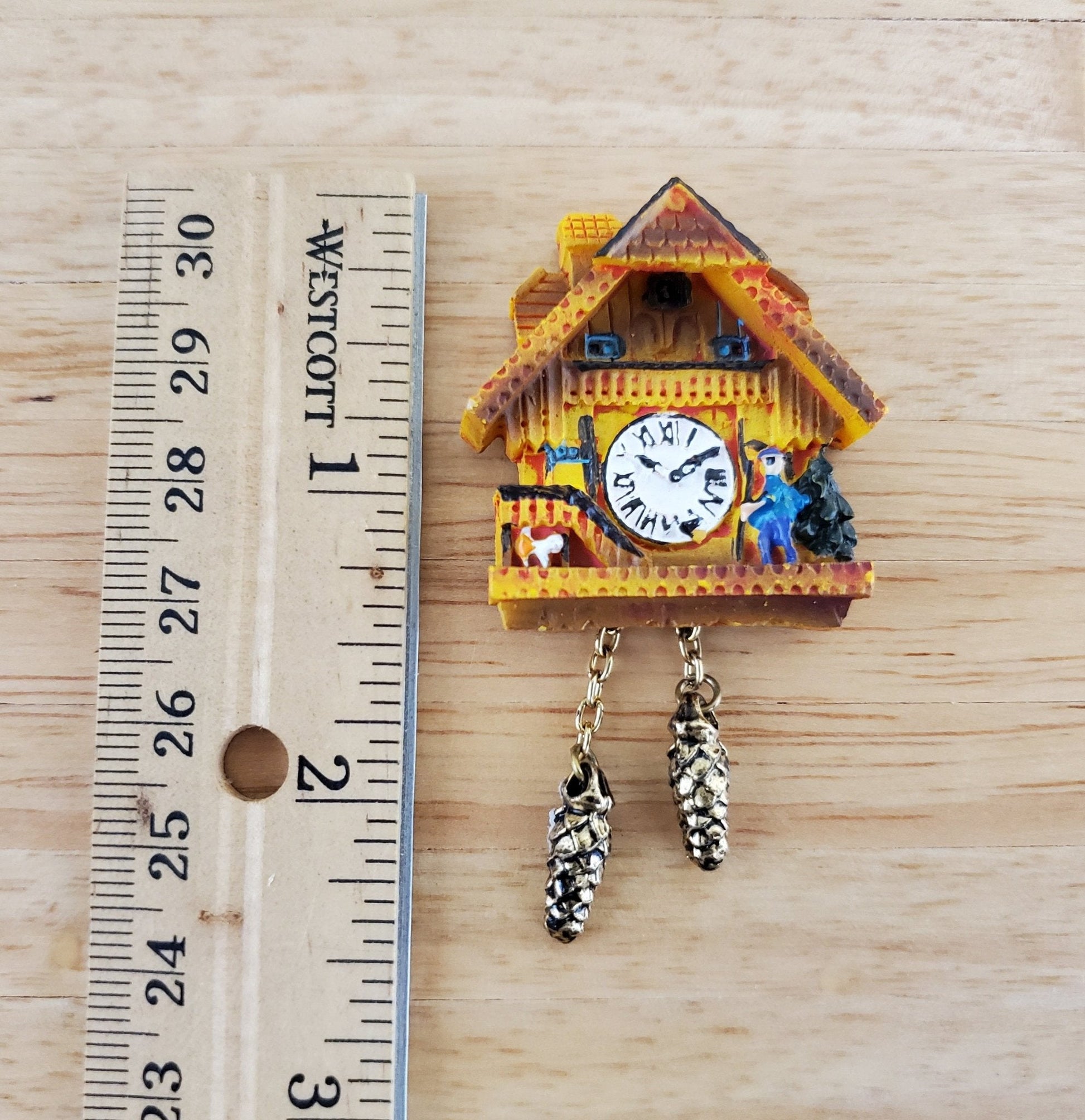 Dollhouse Cuckoo Clock Resin Honey Color by Reutter 1:12 Miniature Scale German Style - Miniature Crush