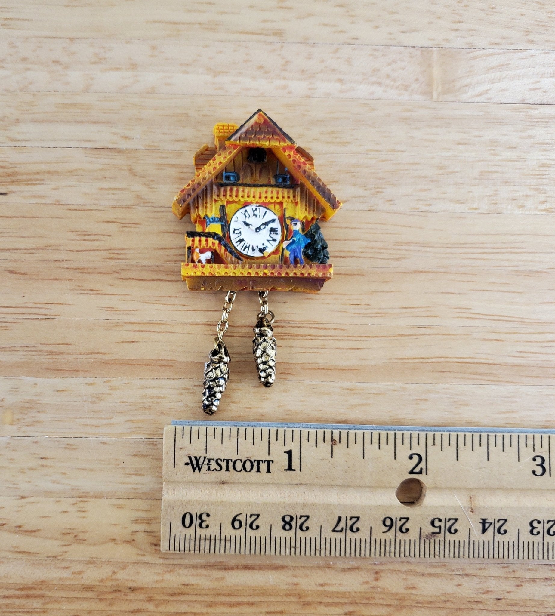 Dollhouse Cuckoo Clock Resin Honey Color by Reutter 1:12 Miniature Scale German Style - Miniature Crush