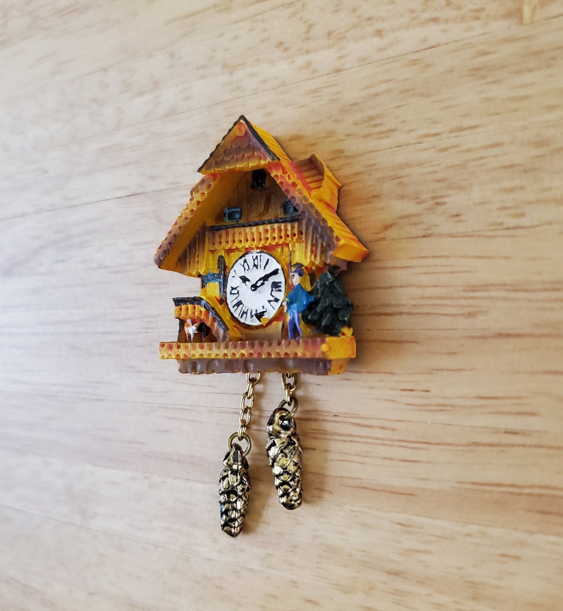 Dollhouse Cuckoo Clock Resin Honey Color by Reutter 1:12 Miniature Scale German Style - Miniature Crush