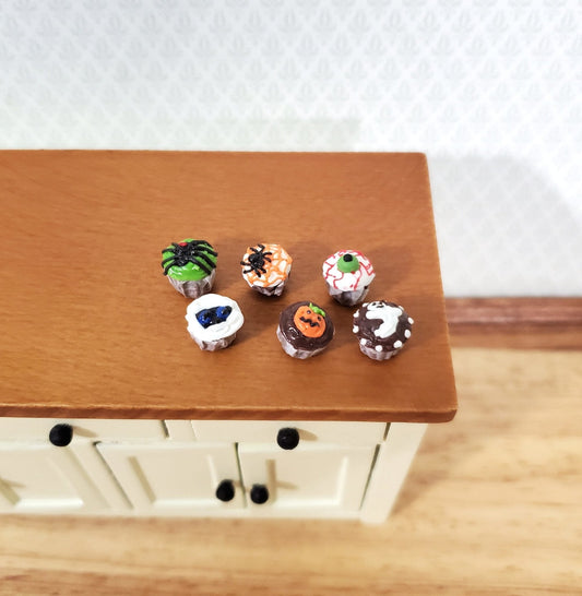 Dollhouse Cupcakes Halloween Theme Set of 6 1:12 Scale Miniature Food - Miniature Crush