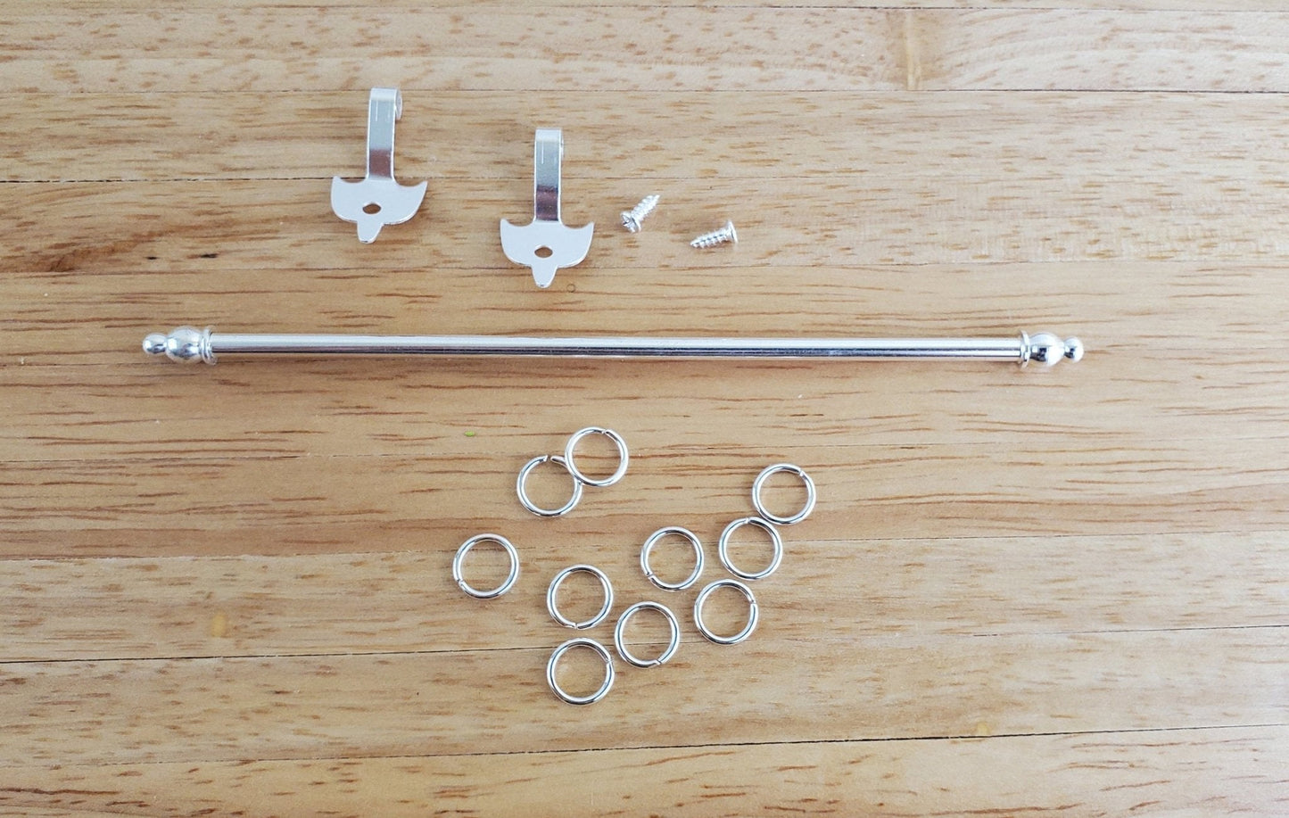 Dollhouse Curtain Rod Silver Metal Adjustable 1:12 Scale Miniatures 4.75" - 8" - Miniature Crush