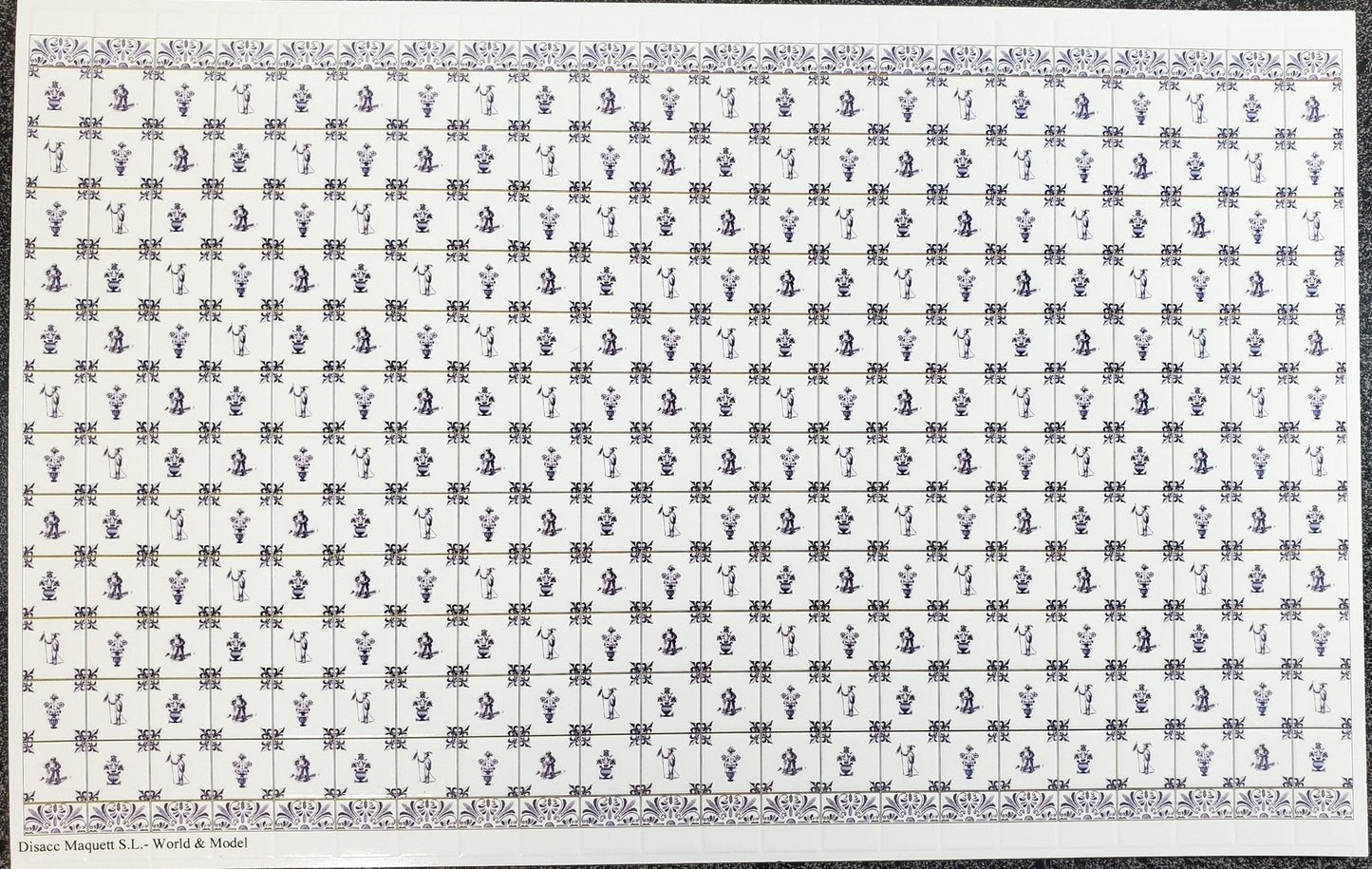 Dollhouse Delft Wall Tiles Blue & White Embossed 1:12 Scale Miniature Kitchens - Miniature Crush