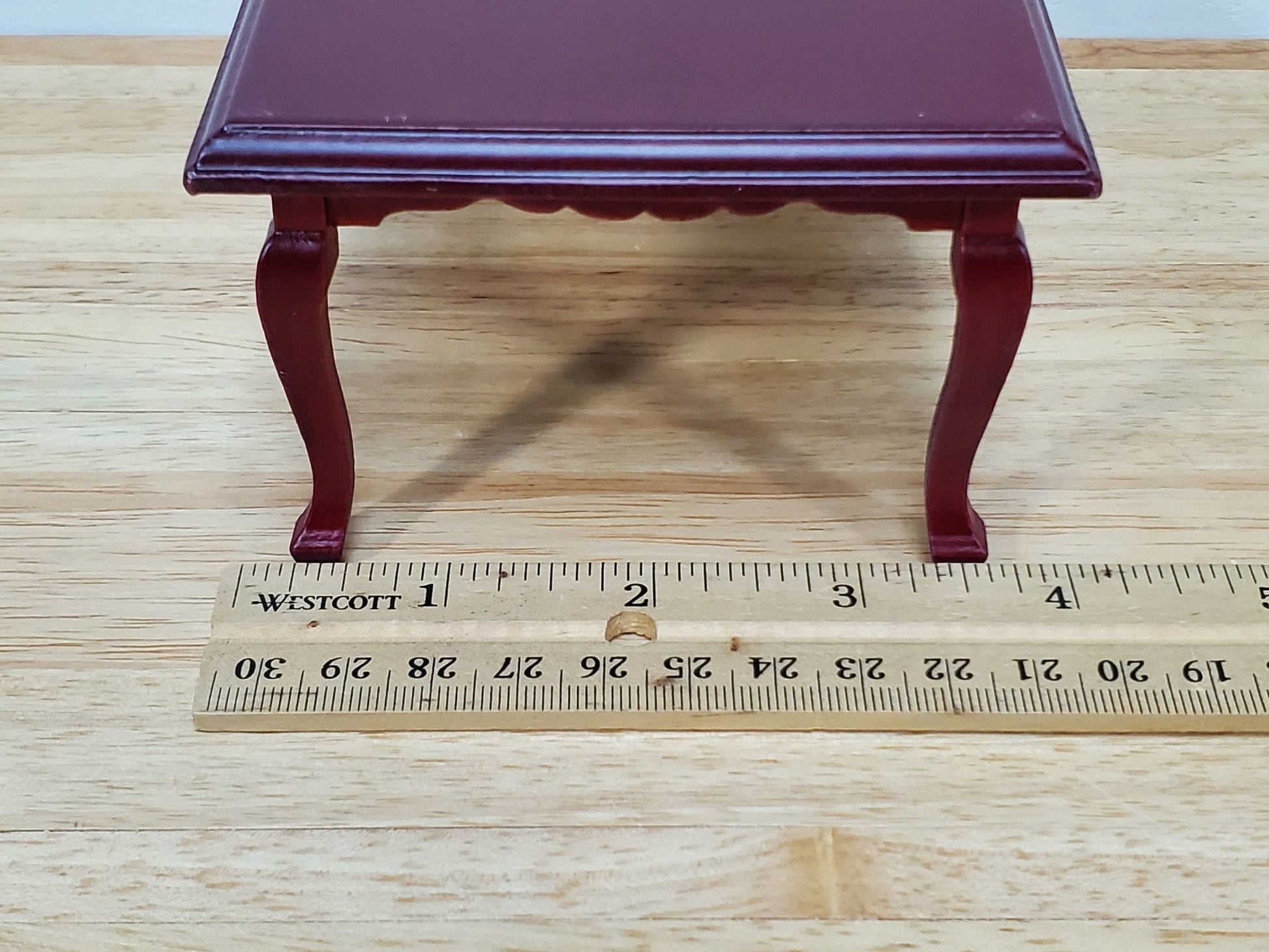 Dollhouse Dining Room Table and 4 Chairs Mahogany Finish 1:12 Scale Miniature Furniture - Miniature Crush
