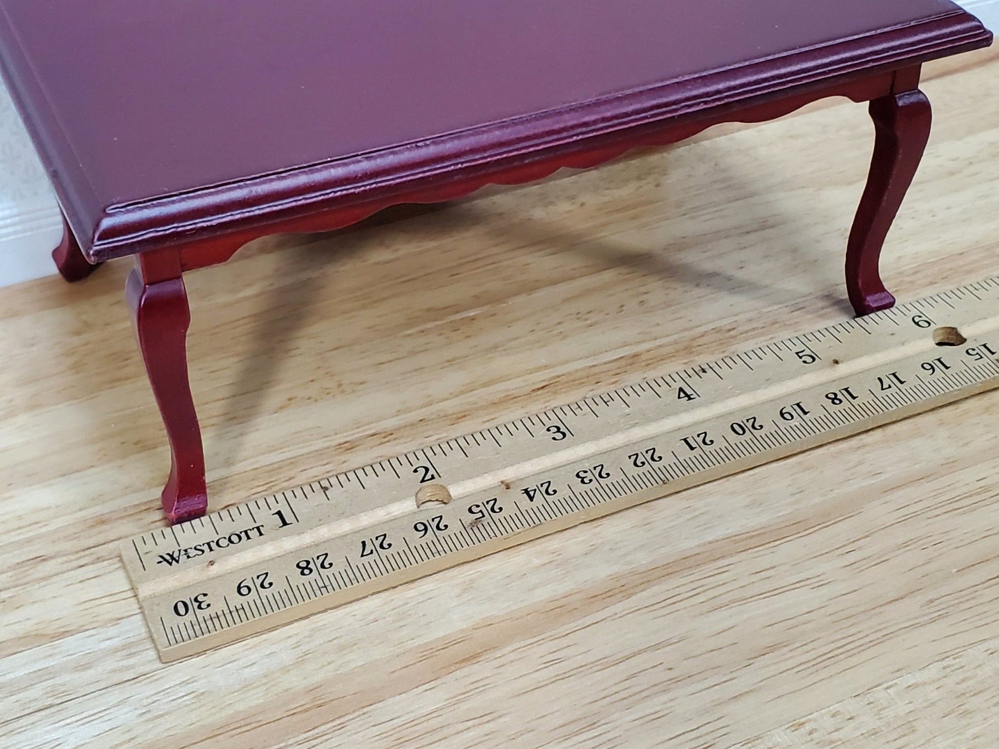 Dollhouse Dining Room Table and 4 Chairs Mahogany Finish 1:12 Scale Miniature Furniture - Miniature Crush