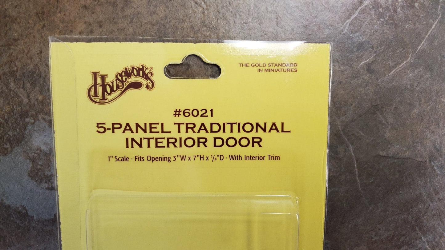 Dollhouse Door 5 Panel Traditional Interior 1:12 Scale Miniature Houseworks 6021 - Miniature Crush