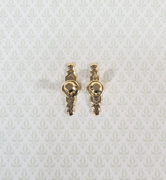 Dollhouse Doorknobs Handles Fancy Gold 1 Set 1:12 Scale Miniatures Houseworks 1105 - Miniature Crush