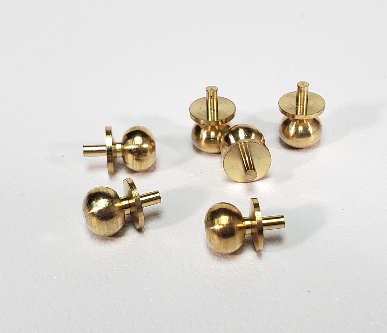 Dollhouse Doorknobs Round Gold Brass Set of 6 Large Use in 1:12 or 1/6 Scale Miniatures - Miniature Crush