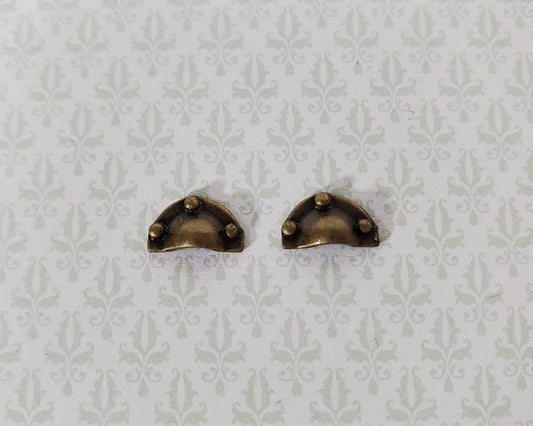 Dollhouse Drawer Pulls Craftsman Cup Style x2 Antique Bronze Finish 1:12 Scale S3024 - Miniature Crush